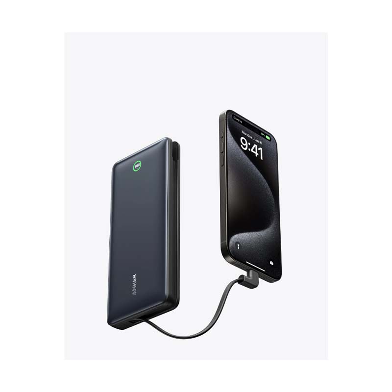 Anker Nano Power Bank (20K, 30 W, Built-In USB-C Cable), Black Anker Nano Power Bank (20K, 30 W, Built-In USB-C Cable), Black
